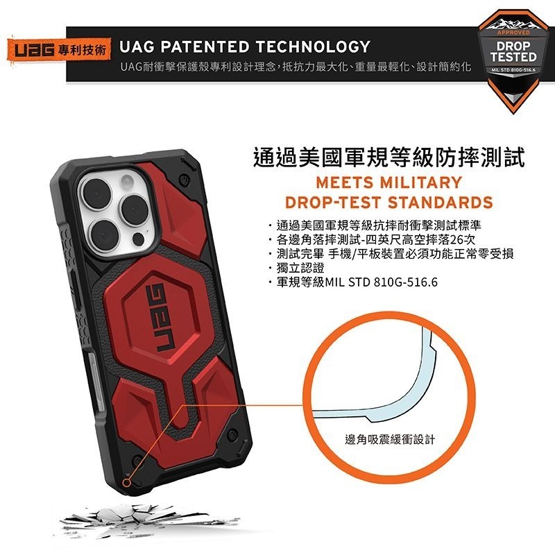 公司貨~期間限定~89折~原價@2680【UAG】iPhone 16系列 MagSafe磁吸式 頂級款 耐衝擊防摔保護殼-細節圖3