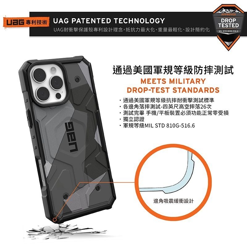 公司貨~期間限定~89折~原價@1980【UAG】iPhone 16系列 MagSafe磁吸式 迷彩款 耐衝擊防摔保護殼-細節圖3