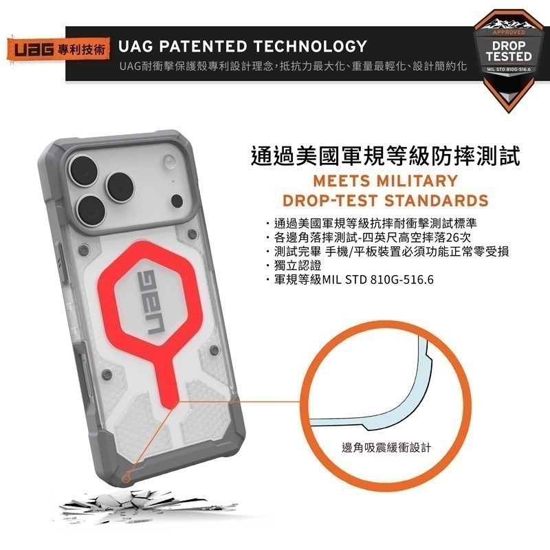 公司貨~期間限定~89折~原價2180【UAG】iPhone17系列 磁吸式 經典款 耐衝擊防摔保護殼-附手腕掛繩-細節圖3