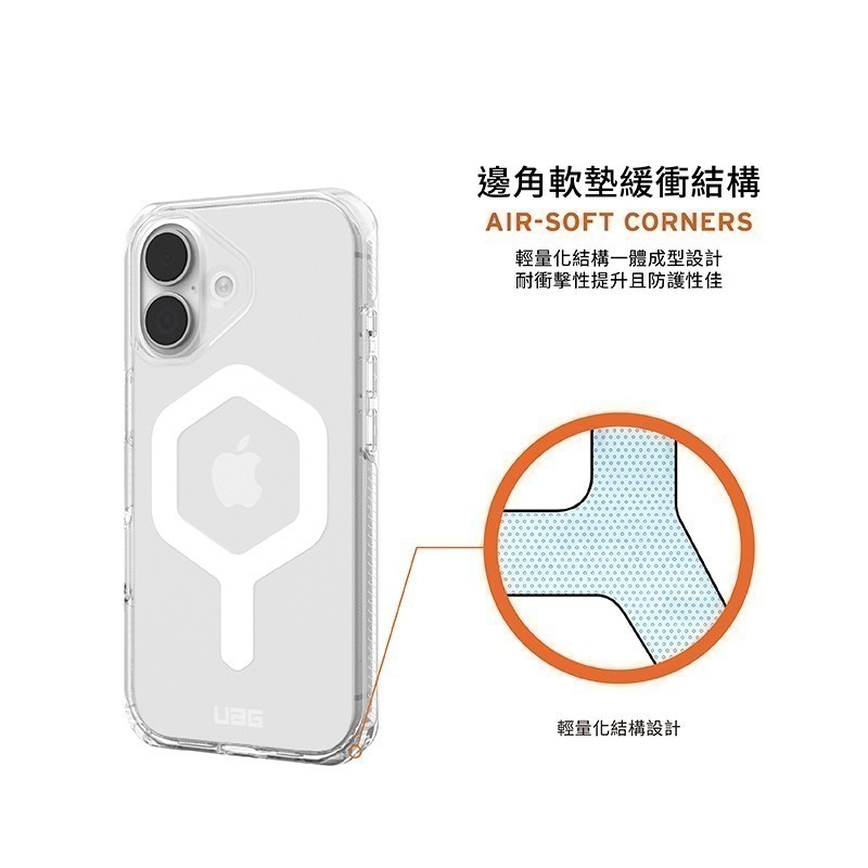 公司貨~89折~原價@1680~1880【UAG】iPhone 17系列 MagSafe磁吸式 全透款 耐衝擊防摔保護殼-細節圖10