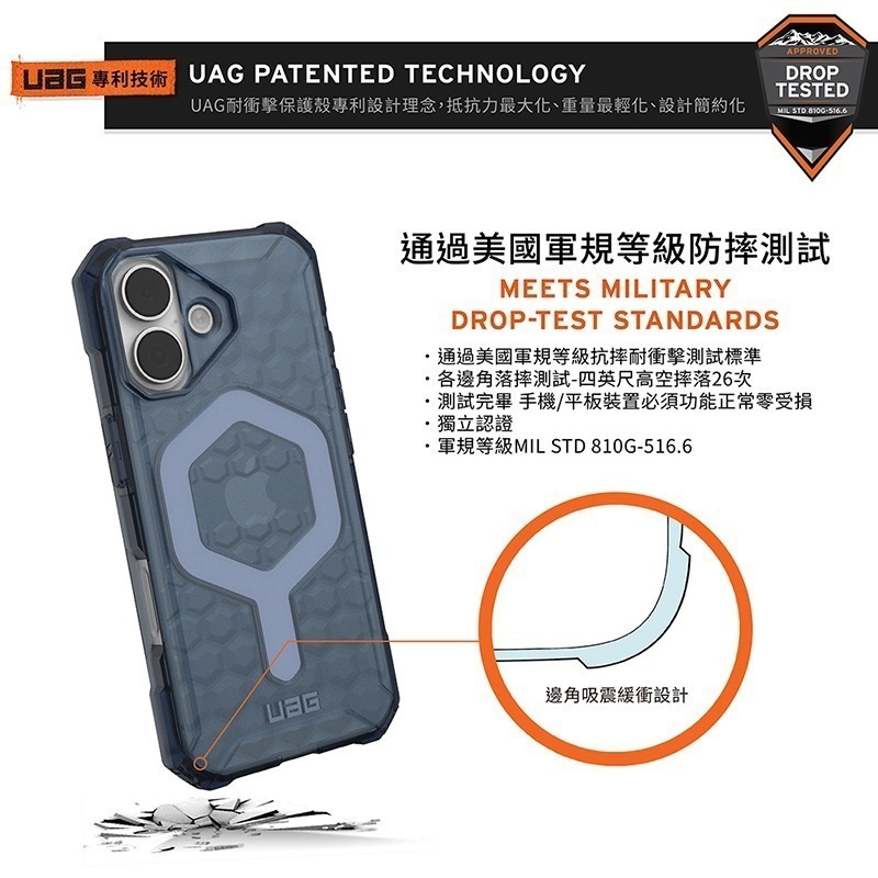公司貨~期間限定~89折~原價@1380【UAG】iPhone 17系列 MagSafe磁吸式 輕量款 耐衝擊防摔保護殼-細節圖3
