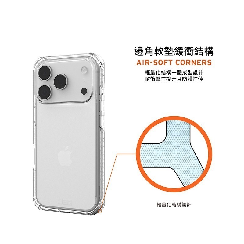 公司貨~期間限定~89折~原價@1380【UAG】iPhone 17系列 全透款 耐衝擊防摔保護殼-細節圖9