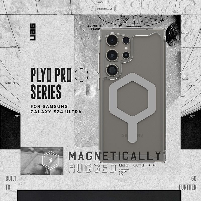 公司貨~9折~原價@1780【UAG】Samsung S24 Ultra 耐衝擊保護殼 -極透明-灰圈(MagSafe)-細節圖2