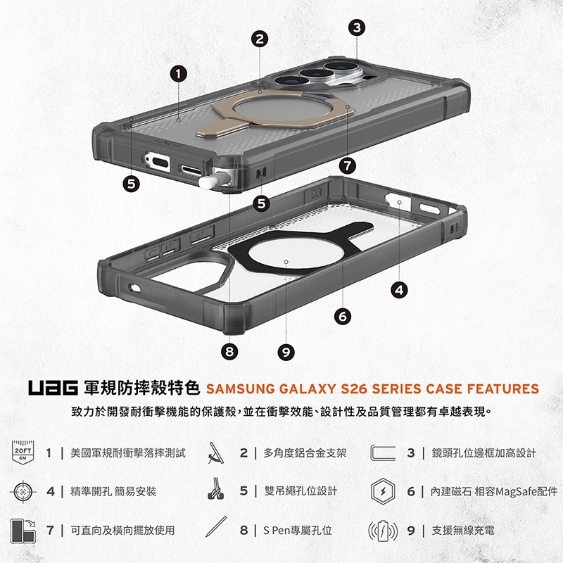 公司貨~原價@2380~9折【UAG】Galaxy S26系列 磁吸耐衝擊支架經典保護殼-細節圖2