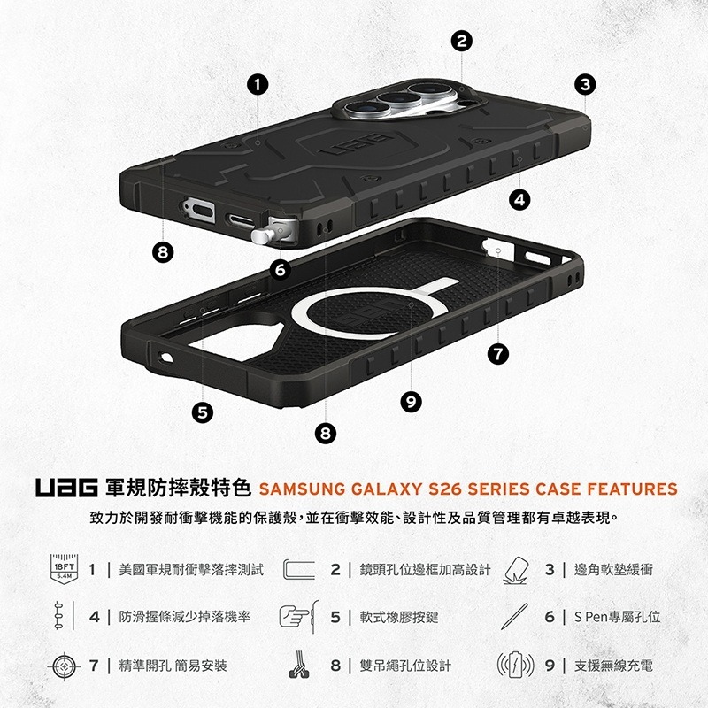 公司貨~原價@1880~9折【UAG】Galaxy S26系列 磁吸耐衝擊經典保護殼-實色-細節圖2