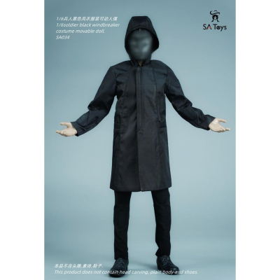 【玩模坊H-204】1/6 ( 黑色風衣上衣 ) SA034 SA Toys 衣服 人偶 兵人模型
