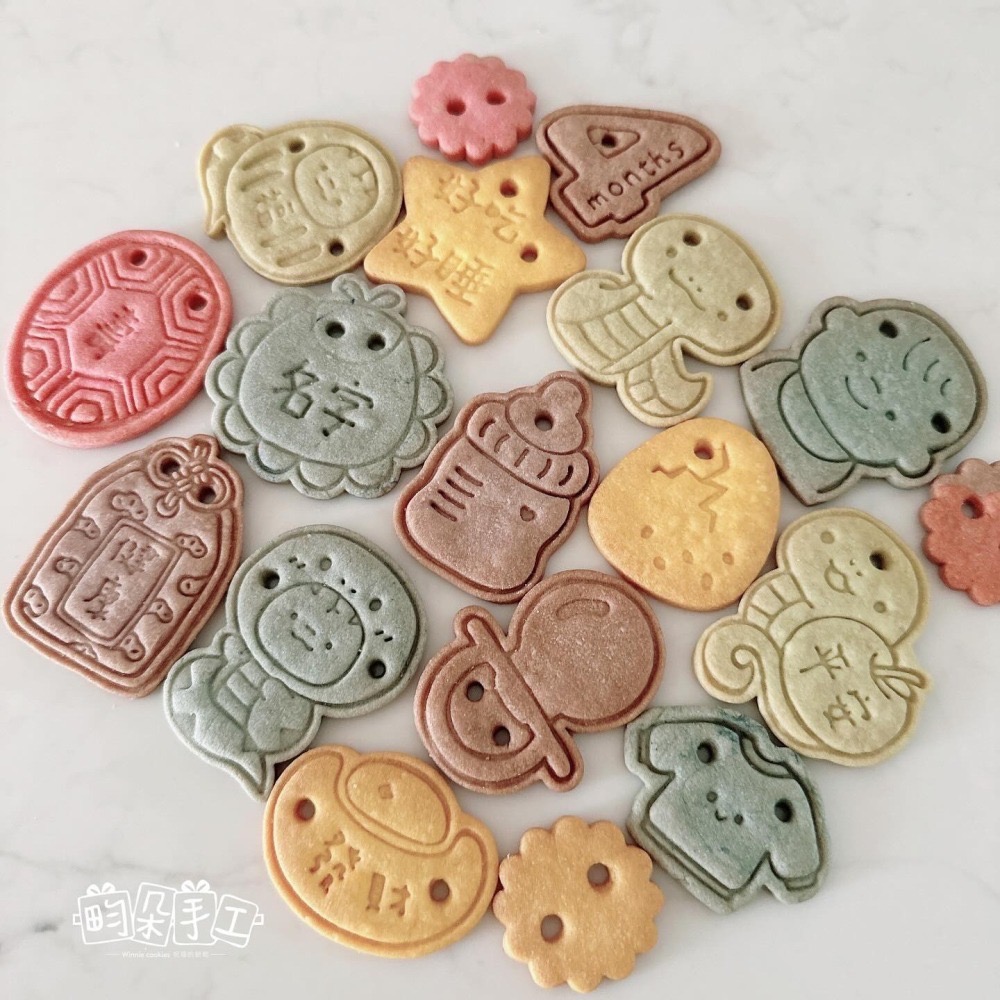 B款蛇年男寶寶 收涎餅乾 可寫名字 蛇寶寶 生肖蔬果奶油餅乾 無糖霜 收涎 彩色無咖啡因  12+3片 收涎儀式-細節圖2