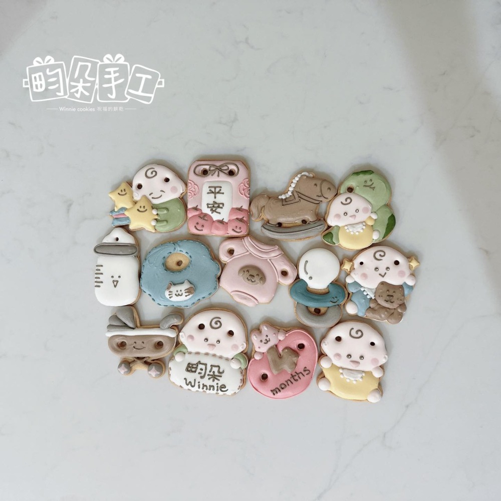 糖霜正在吃插畫家設計款 收涎餅乾 糖霜餅乾 收涎儀式 糕餅點心 四個月＇ 附紅線小卡-細節圖3