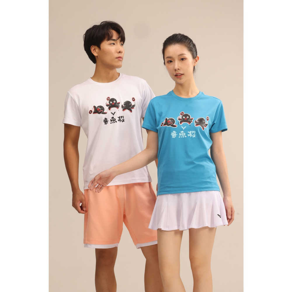 𝙎𝙊𝙎𝘼羽球超市｜VICTOR 勝利 章魚殺 T-Shirt T-2502 羽球衣 運動上衣 排汗衣-細節圖3