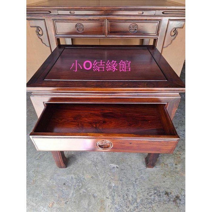 小o結緣館仿古傢俱..4尺2二抽方腳神桌.供桌.佛桌(雞翅木)(馬蹄款)127x60x108-細節圖4