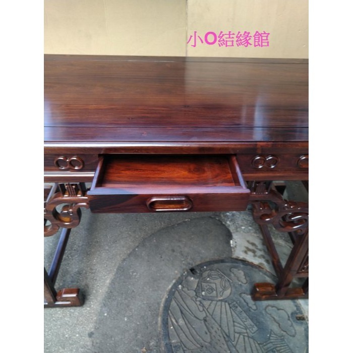 小o結緣館仿古傢俱........154cm國畫桌.餐桌.書桌.辦公桌(雞翅木)154x68x81-細節圖3