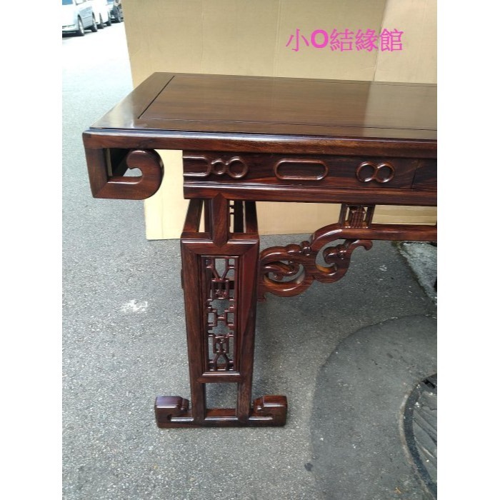 小o結緣館仿古傢俱........154cm國畫桌.餐桌.書桌.辦公桌(雞翅木)154x68x81-細節圖4