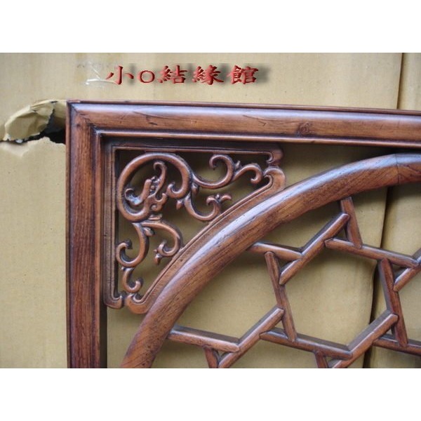 小o結緣館仿古傢俱.......古龍冰裂紋窗花(香樟木)76x3x76(編號02)-細節圖2