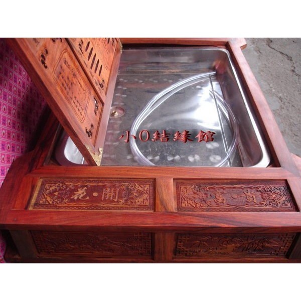 小o結緣館仿古傢俱.....四大美女＇＇吉祥如意＇＇花開富貴茶盤(酸枝)79x44x5-細節圖3