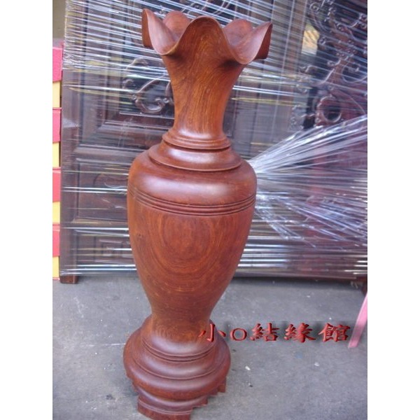 小o結緣館仿古傢俱............素面大花瓶(紅花梨)18x18x60-細節圖2