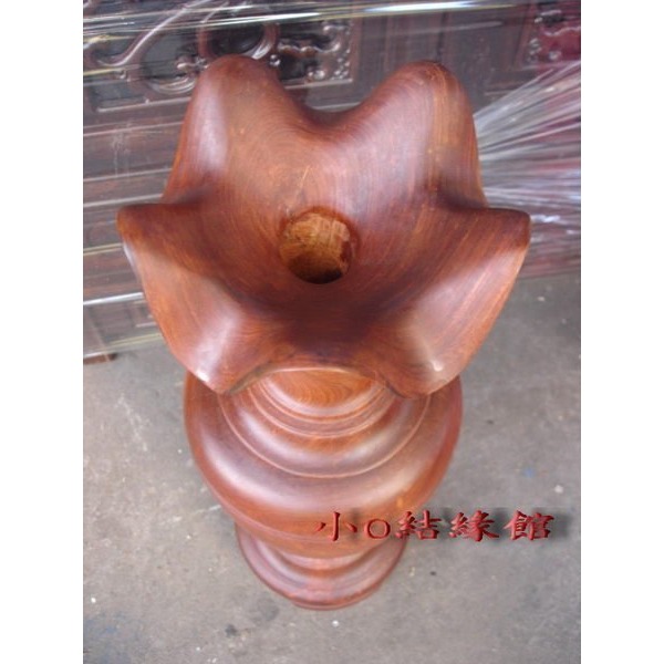 小o結緣館仿古傢俱............素面大花瓶(紅花梨)18x18x60-細節圖3