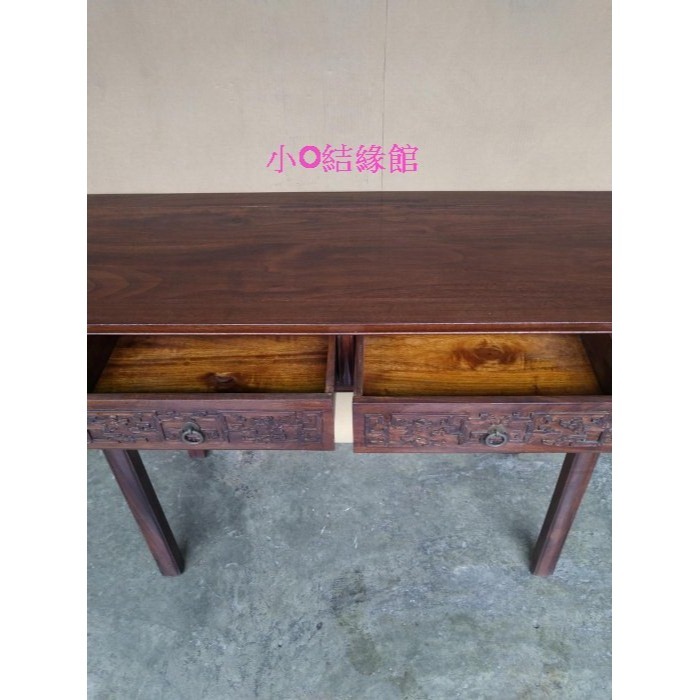 小o結緣館仿古傢俱............樟木玄關桌.書桌.藝品桌.擺飾桌125x42x83-細節圖4