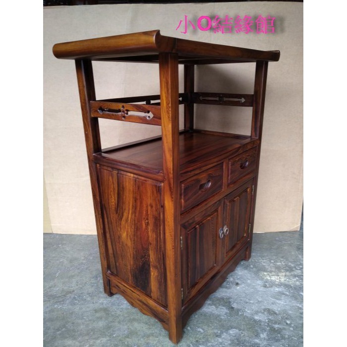 小o結緣館仿古傢俱.....二抽二門櫃.電話櫃.收納櫃(雞翅木)69x38x88-細節圖2
