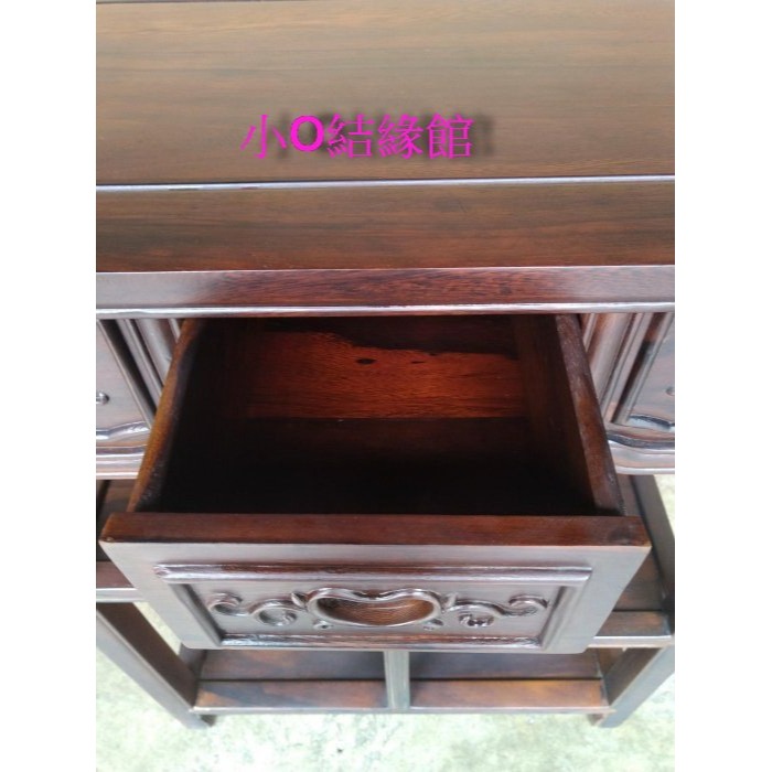 小o結緣館仿古傢俱........一抽多寶格花台 擺飾桌 藝品架(雞翅木)68x40x88-細節圖3