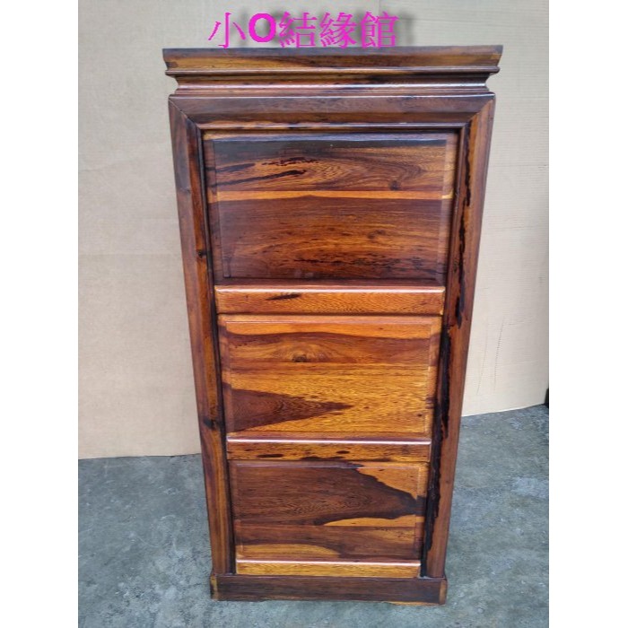 小o結緣館仿古傢俱..小五抽刻花橫櫃.收納櫃.擺飾櫃(雞翅木)40x40x88-細節圖4