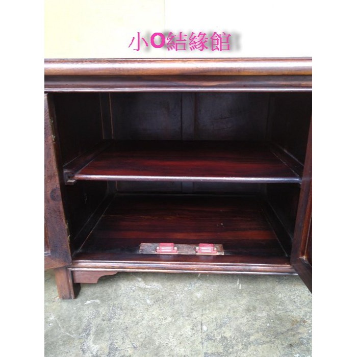 小o結緣館仿古傢俱.....四門刻花穿鞋櫃.電視櫃106x42x48(雞翅木)-細節圖4