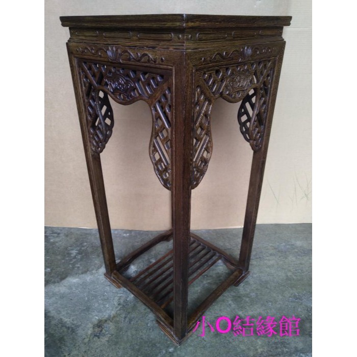 小o結緣館仿古傢俱...88高沒抽花台.晶洞座.藝品架.木雕座 40x40x88(非洲雞翅)-細節圖2
