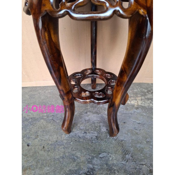 小o結緣館仿古家具.......圓形花台.令旗座.花台.擺飾架.財位座35x35x60-細節圖3