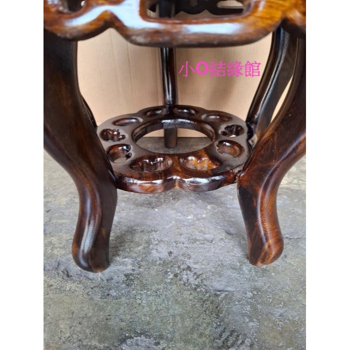 小o結緣館仿古家具.......圓形花台.令旗座.花台.擺飾架.財位座35x35x42-細節圖3