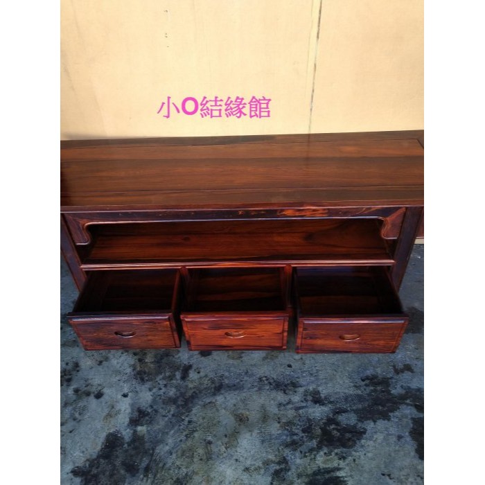 小o結緣館仿古傢俱............三抽一格電視櫃.喇叭櫃.DVD櫃.液晶電視櫃(雞翅木)154x48x60-細節圖3