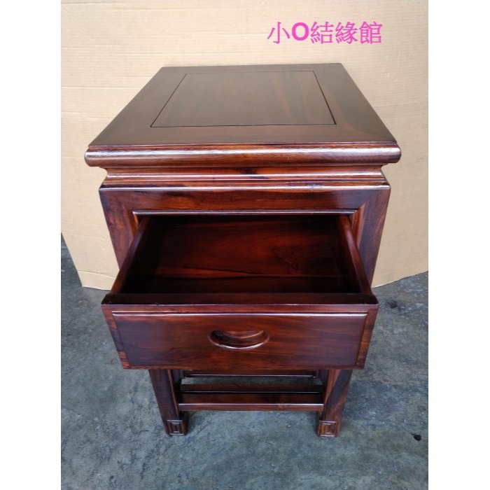 小o結緣館仿古傢俱.......雙囍花台.擺飾座.中几.茶几.藝品桌(雞翅木)42x48x75-細節圖3
