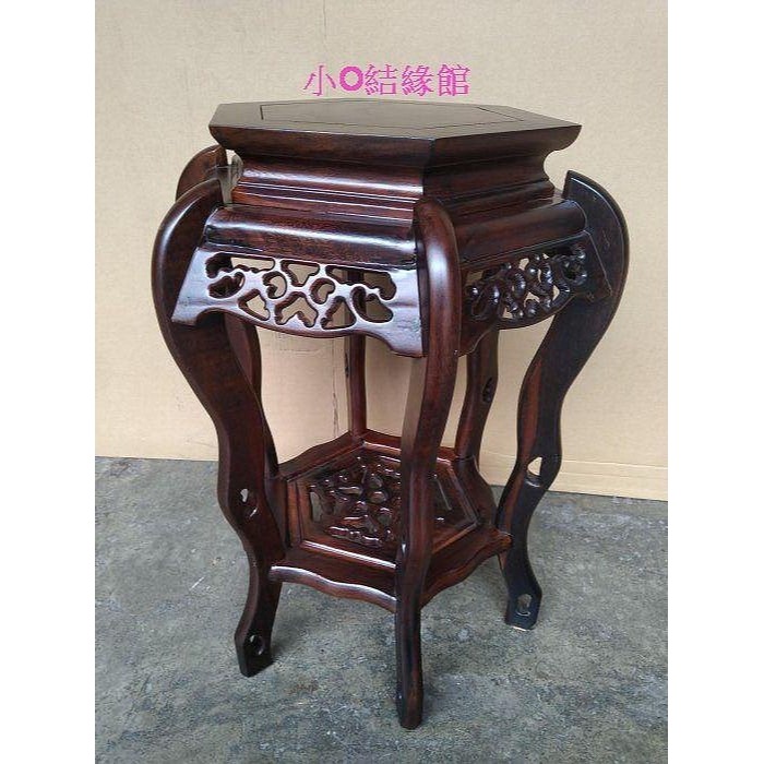 小o結緣館仿古家具.......60高六腳花架.令旗座.花台.擺飾架.財位座-細節圖2