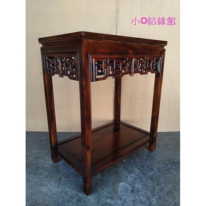 小o結緣館仿古傢俱...81高拼几花台.擺飾桌.藝品桌.茶几(雞翅木)68X42X81-細節圖2