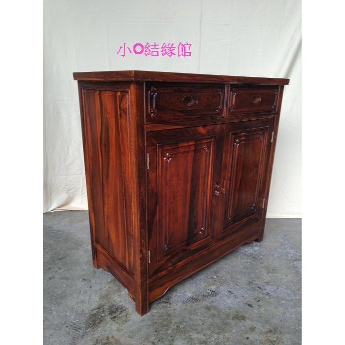 小o結緣館仿古傢俱....二抽二門素面櫃.餐櫃.收納櫃.邊櫃.88x42x88-細節圖2