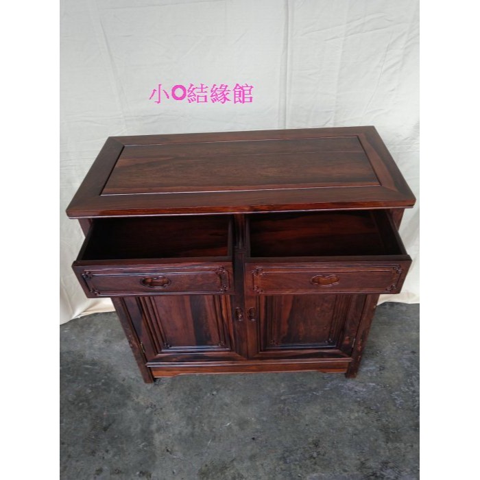 小o結緣館仿古傢俱....二抽二門素面櫃.餐櫃.收納櫃.邊櫃.88x42x88-細節圖3