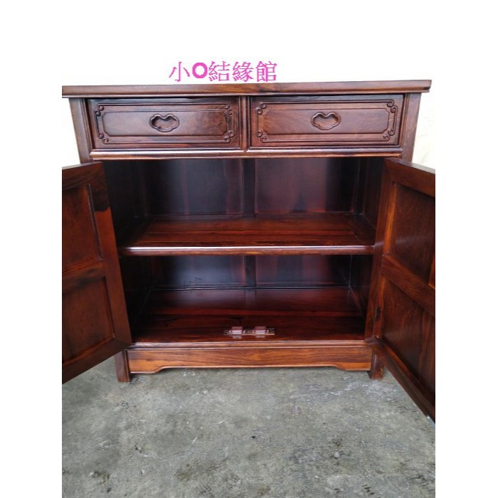 小o結緣館仿古傢俱....二抽二門素面櫃.餐櫃.收納櫃.邊櫃.88x42x88-細節圖4