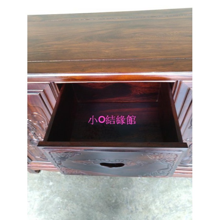 小o結緣館仿古傢俱..126三抽二門收納櫃.餐櫃.隔間櫃.廚櫃.藝品櫃.雞翅木126x42x88-細節圖4