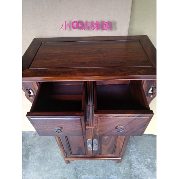 小o結緣館仿古傢俱...四抽二門收纳櫃.CD櫃.收納櫃.置物櫃68x38x106(雞翅木)-細節圖3