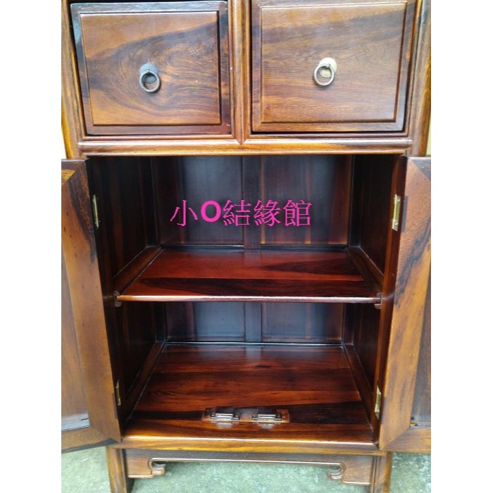 小o結緣館仿古傢俱...四抽二門收纳櫃.CD櫃.收納櫃.置物櫃68x38x106(雞翅木)-細節圖4