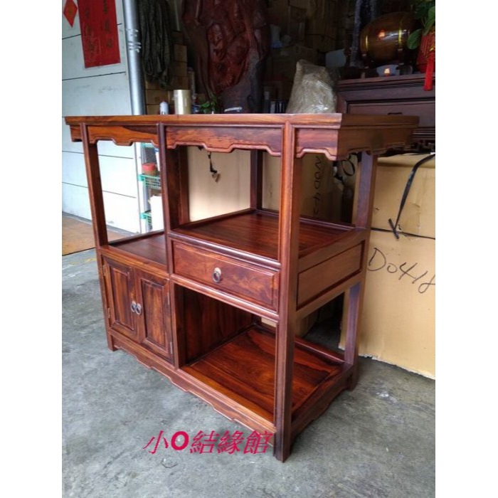 小o結緣館仿古傢俱.....雙山櫃.隔間櫃.晶洞藝品展示櫃.藝品架.茶壺架.106x42x88-細節圖2