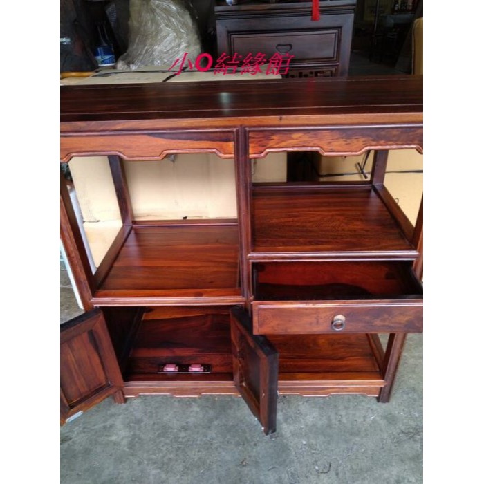 小o結緣館仿古傢俱.....雙山櫃.隔間櫃.晶洞藝品展示櫃.藝品架.茶壺架.106x42x88-細節圖3