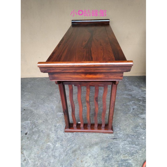 小o結緣館仿古傢俱..單抽浪型案桌.玄關桌.書桌.藝品桌.神桌(雞翅木)129x48x82-細節圖4
