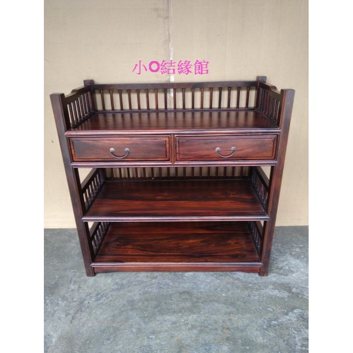 小o結緣館仿古傢俱.... 三層欄杆櫃.書架.收納櫃.擺飾架.藝品架88x42x87-細節圖3