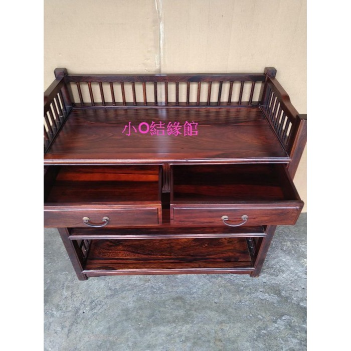 小o結緣館仿古傢俱.... 三層欄杆櫃.書架.收納櫃.擺飾架.藝品架88x42x87-細節圖4