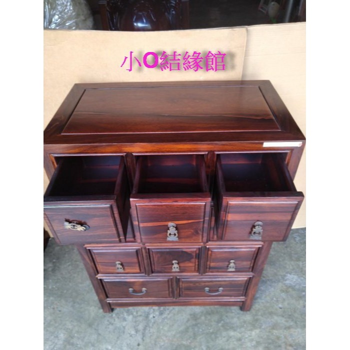 小o結緣館仿古傢俱.....11抽銅片櫃.收納櫃.中藥櫃.隔間櫃(雞翅木)68x38x95-細節圖3