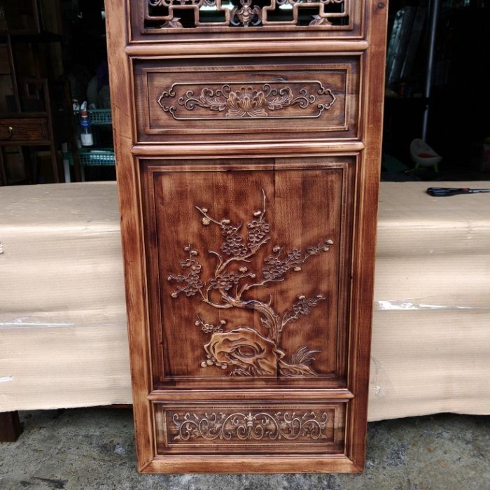 小o結緣館仿古傢俱...梅蘭菊.竹.四季花鳥窗花.門板.門片.屏風(四片一套)81-1-細節圖3