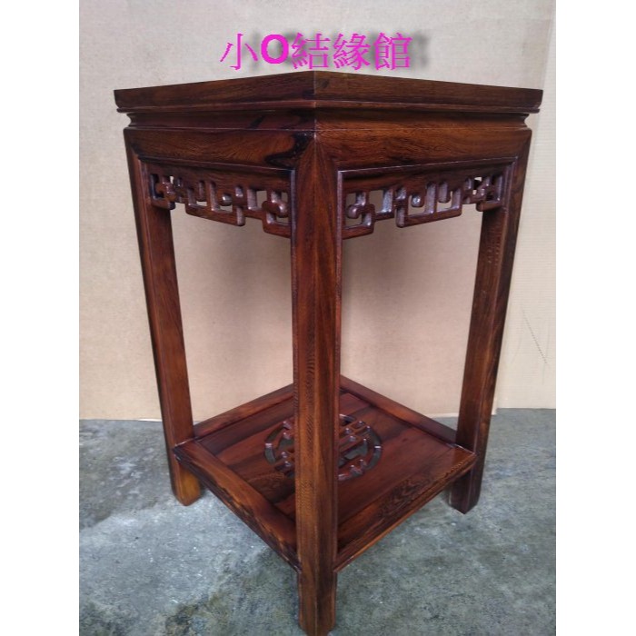 小o結緣館仿古傢俱....68高四方花台.擺飾架.風水架.晶洞架(雞翅木)40x40x68-細節圖2