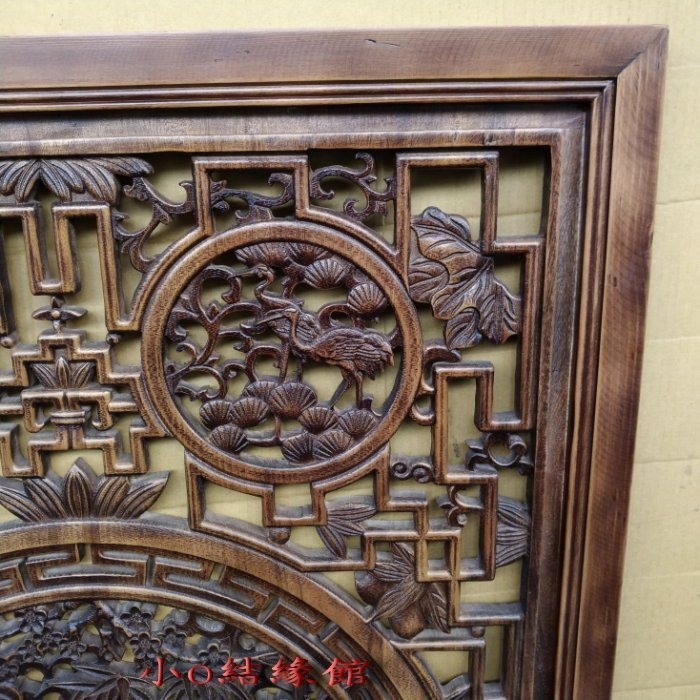 小o結緣館仿古傢俱...福祿壽喜.四季福到.窗花.門片.吊飾.掛飾.屏風(香樟木)-細節圖3