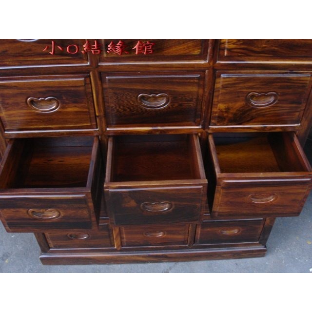 小o結緣館仿古家具.....十五抽收納櫃.CD櫃.中藥櫃(雞翅木)90x42x106-細節圖3
