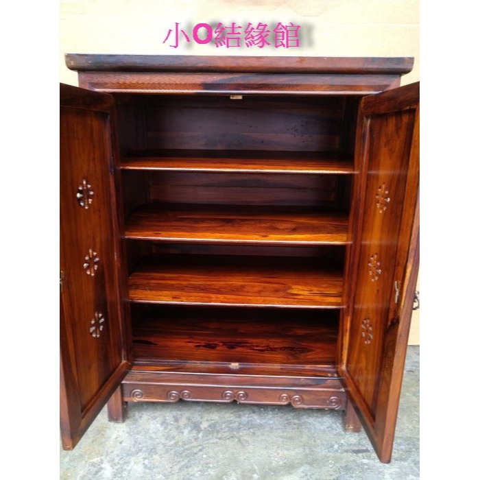 小o結緣館仿古傢俱...洞花鞋櫃.收納櫃.書櫃.邊櫃(雞翅木)69x40x89-細節圖4