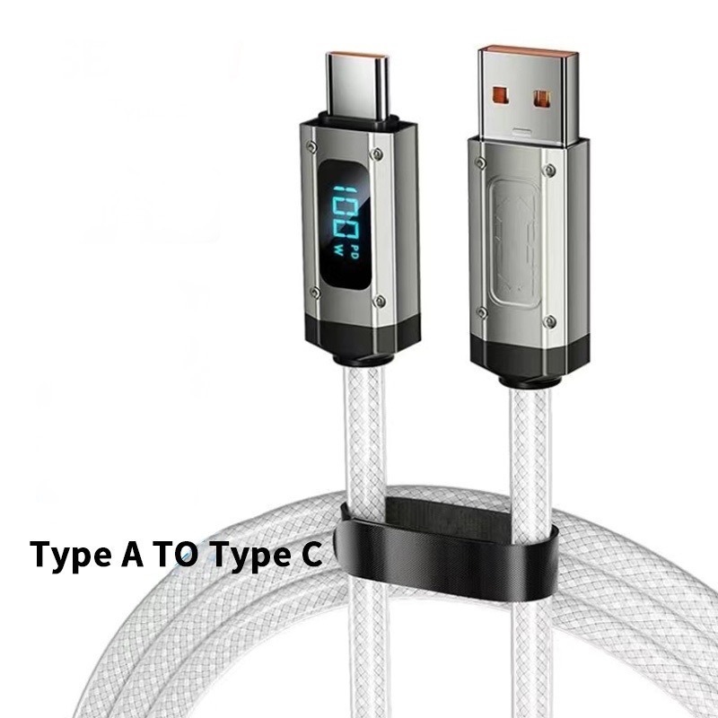 智能數顯快充線 數顯充電線 充電線 傳輸線 雙TypeC 快充線 支援100W數顯充電 適用蘋果 安卓系列-細節圖8